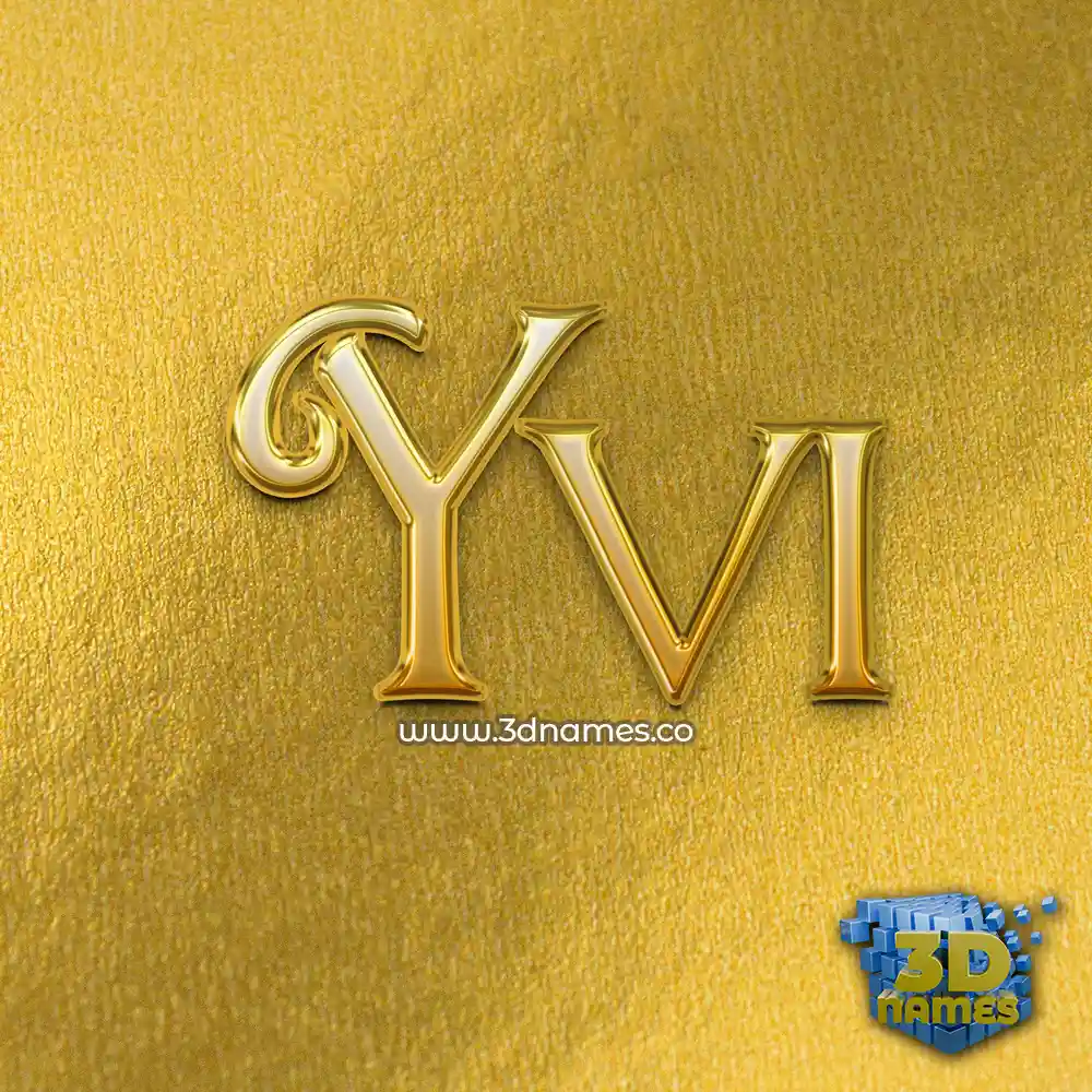 yvi in All Gold style - 3D name wallpaper