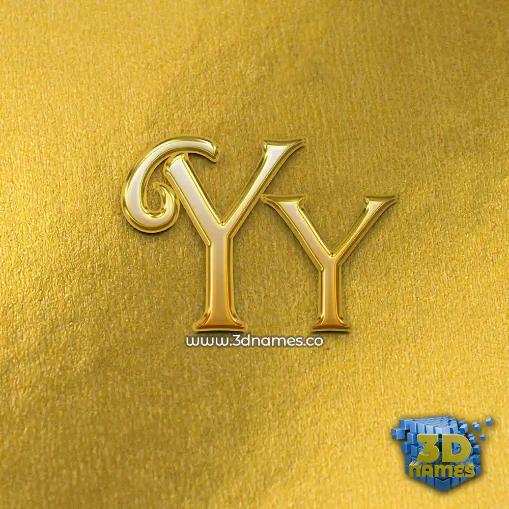 yy in All Gold style - 3D name wallpaper