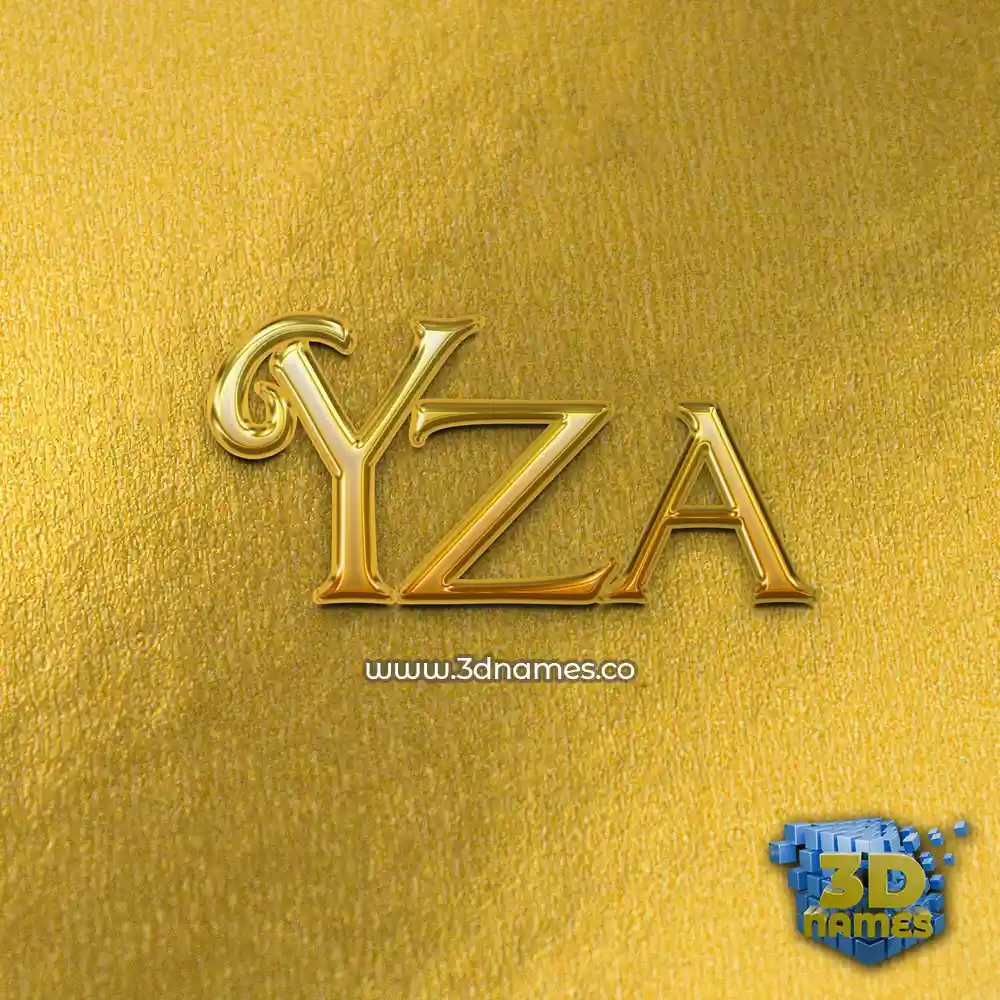 yza in All Gold style - 3D name wallpaper