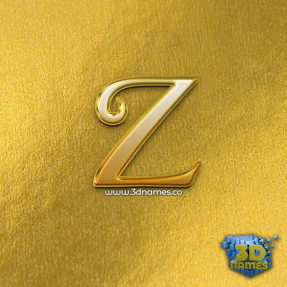 z in All Gold style - 3D name wallpaper