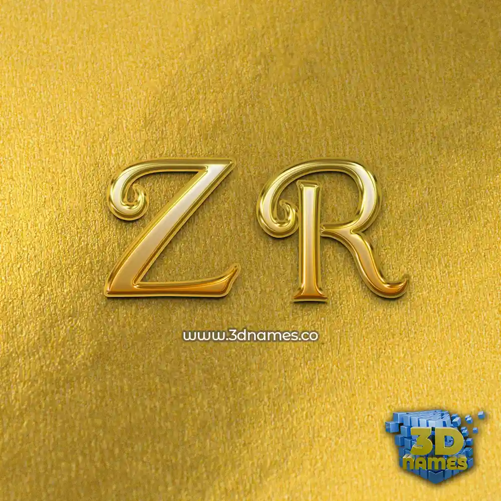 z r in All Gold style - 3D name wallpaper