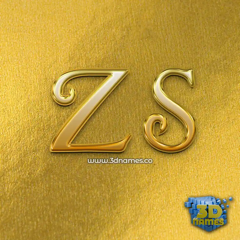 z s in All Gold style - 3D name wallpaper
