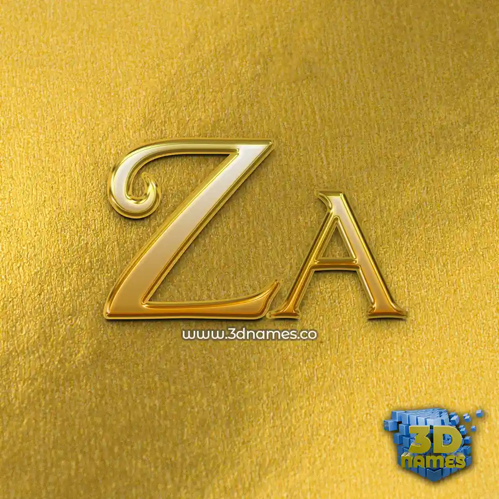 za in All Gold style - 3D name wallpaper