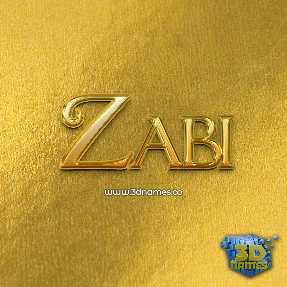 zabi in All Gold style - 3D name wallpaper