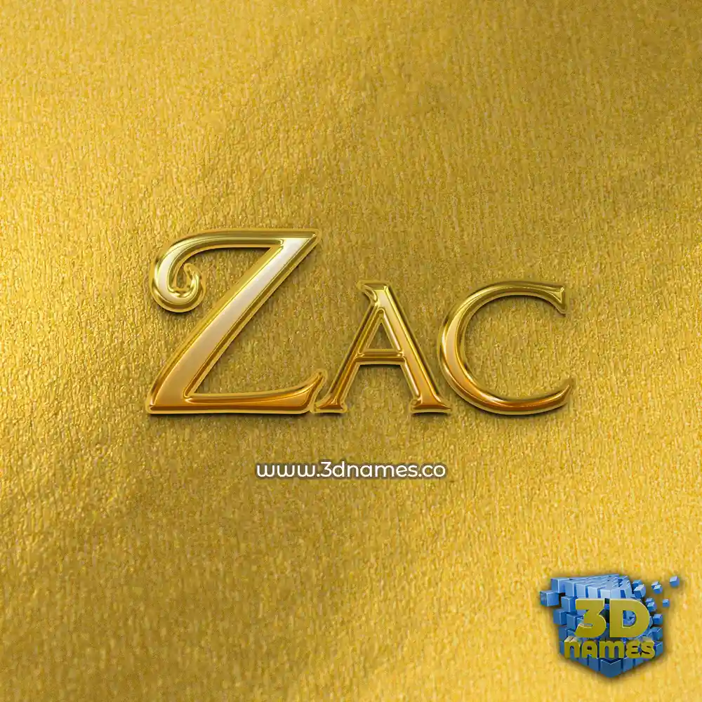 zac in All Gold style - 3D name wallpaper