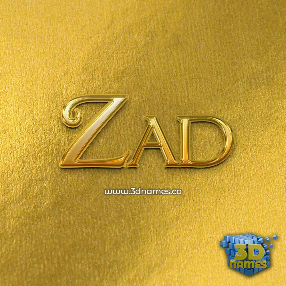 zad in All Gold style - 3D name wallpaper