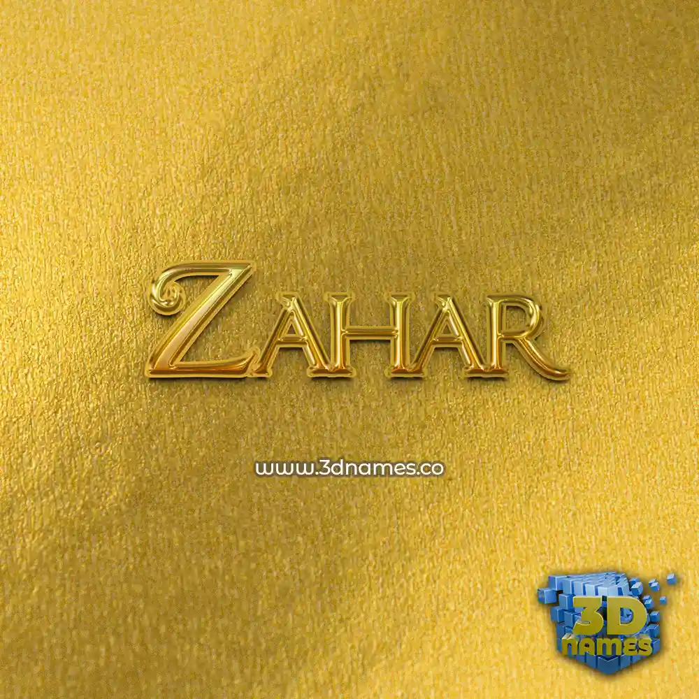 zahar in All Gold style - 3D name wallpaper
