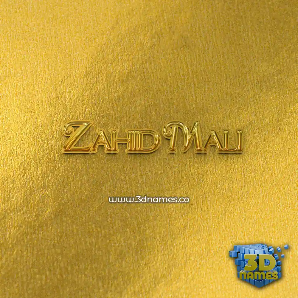 zahid mali in All Gold style - 3D name wallpaper