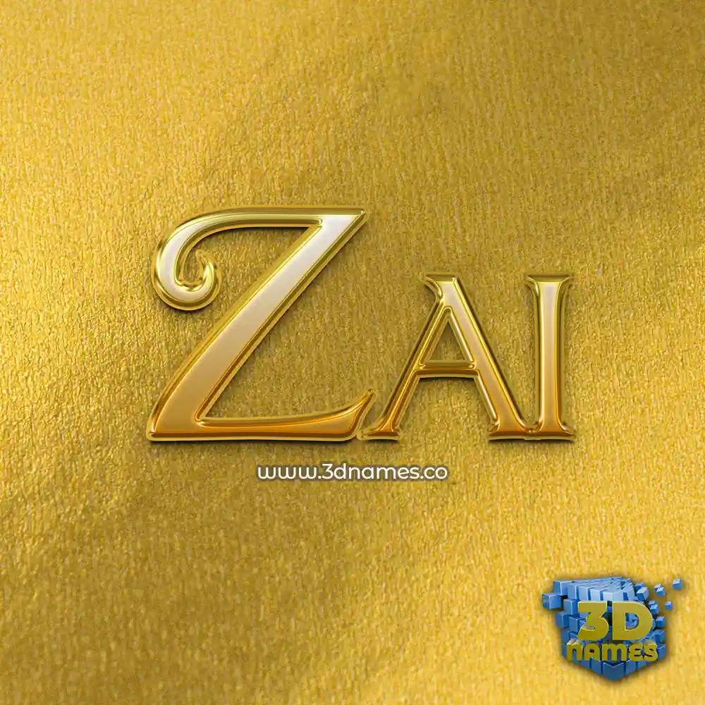 zai in All Gold style - 3D name wallpaper