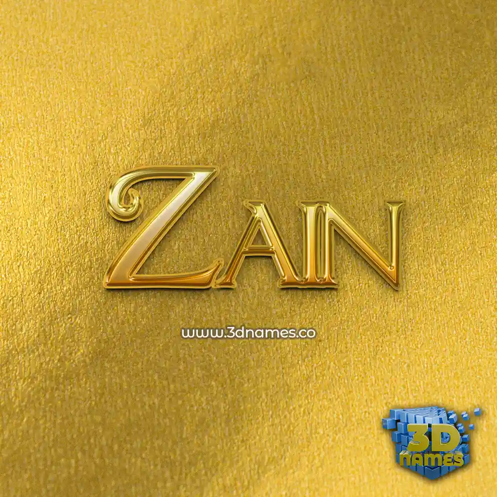 zain in All Gold style - 3D name wallpaper