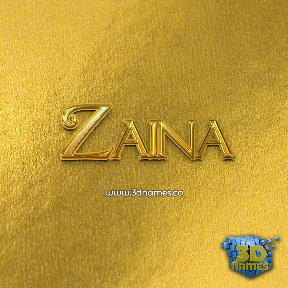 zaina in All Gold style - 3D name wallpaper