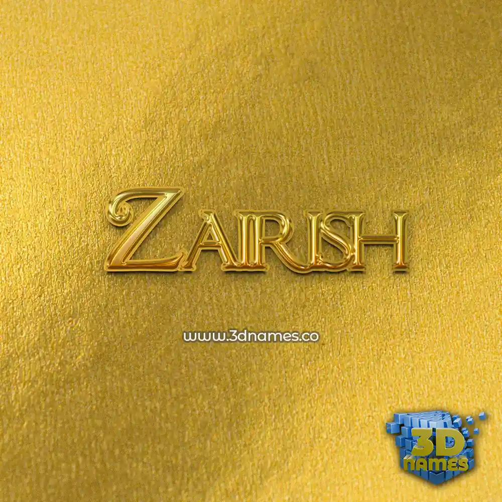 zairish in All Gold style - 3D name wallpaper