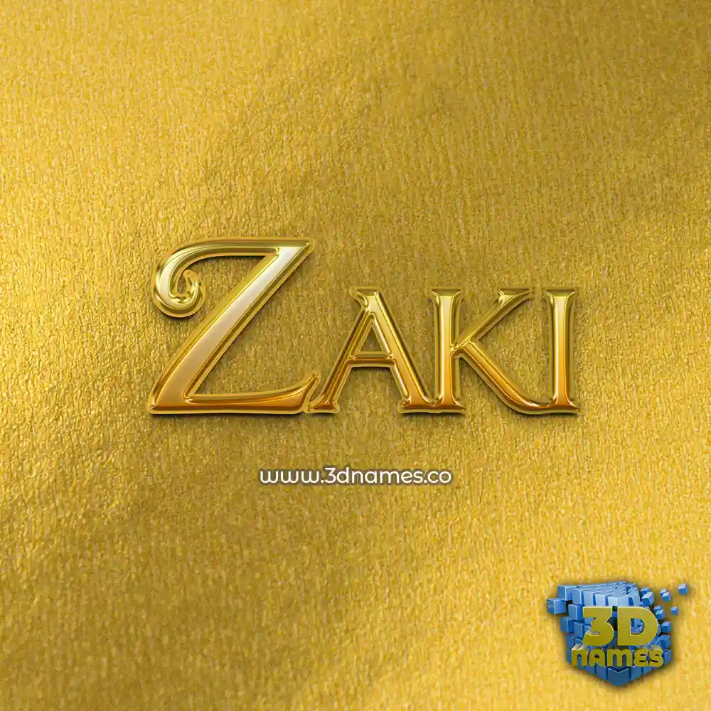 zaki in All Gold style - 3D name wallpaper