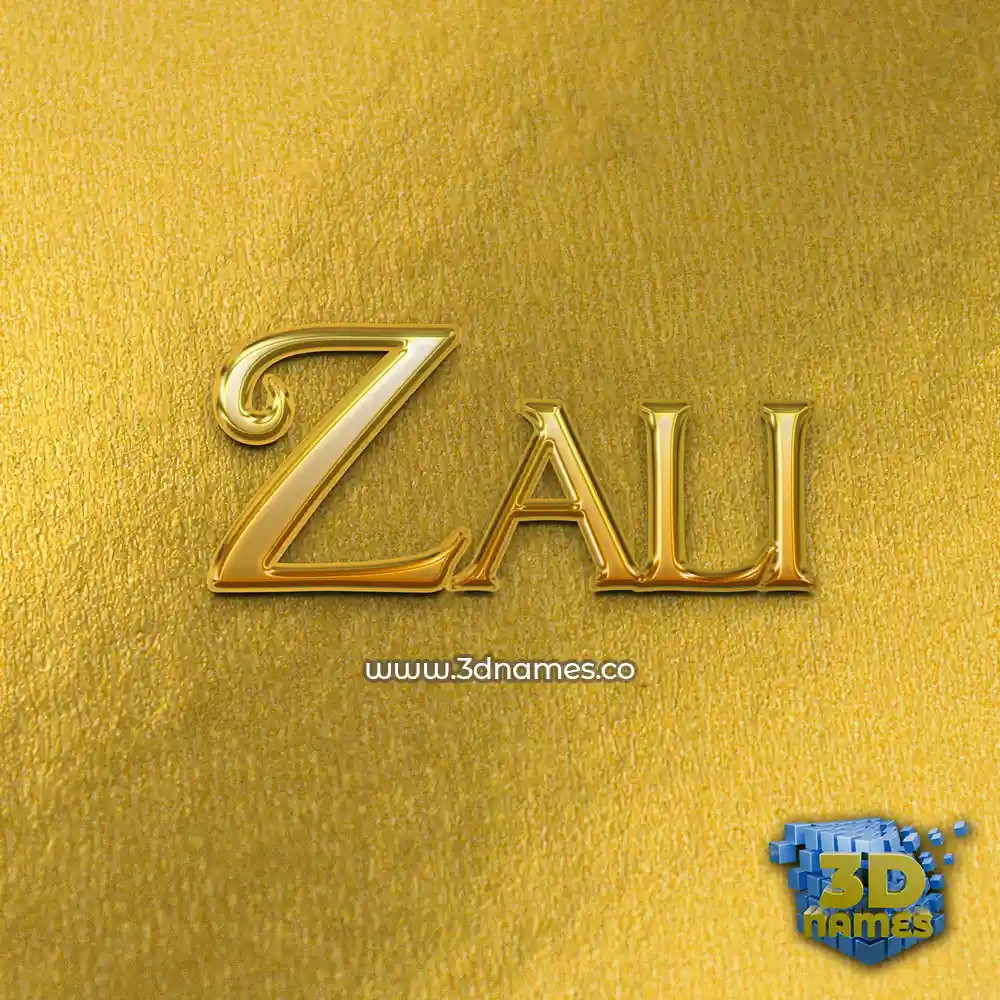 zali in All Gold style - 3D name wallpaper