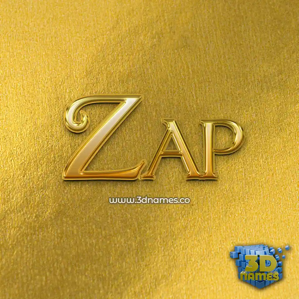 zap in All Gold style - 3D name wallpaper