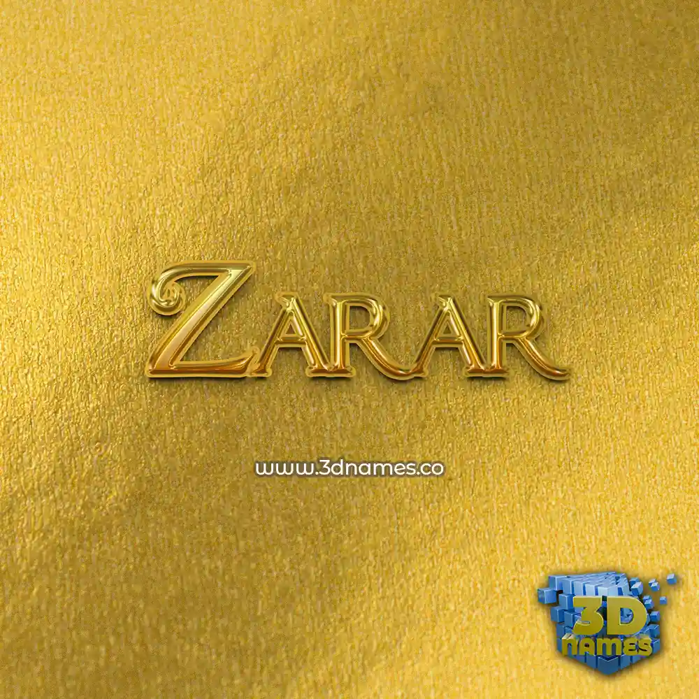 zarar in All Gold style - 3D name wallpaper