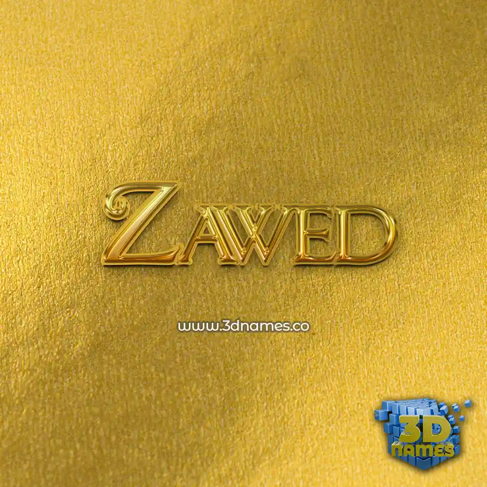 zawed in All Gold style - 3D name wallpaper