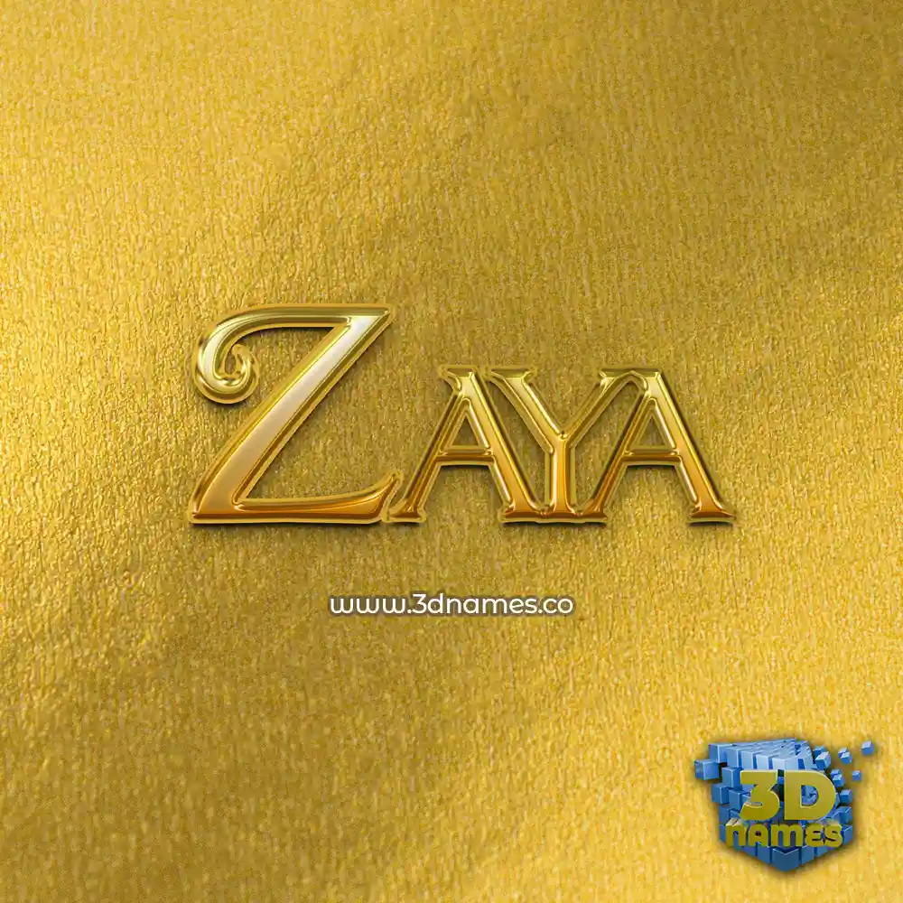 zaya in All Gold style - 3D name wallpaper
