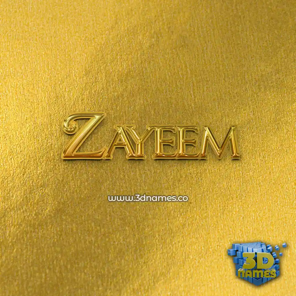 zayeem in All Gold style - 3D name wallpaper