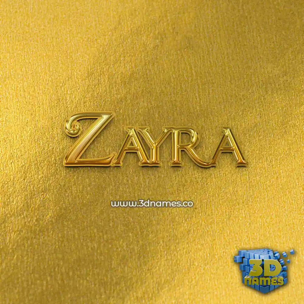 zayra in All Gold style - 3D name wallpaper