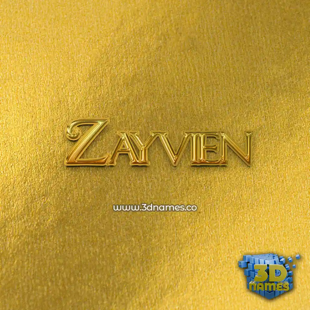 zayvien in All Gold style - 3D name wallpaper