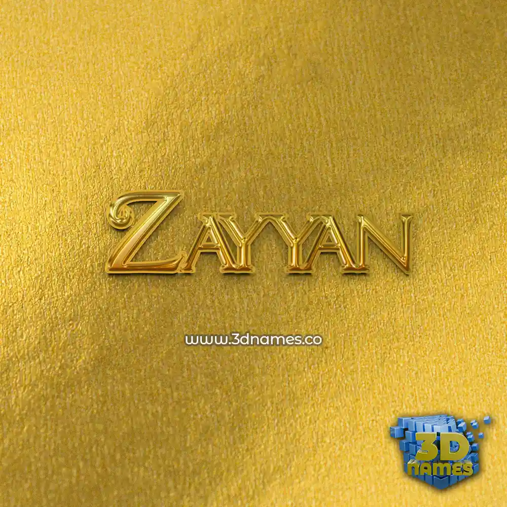 zayyan in All Gold style - 3D name wallpaper