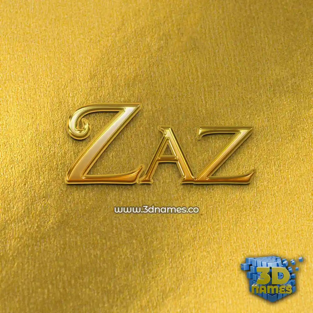 zaz in All Gold style - 3D name wallpaper