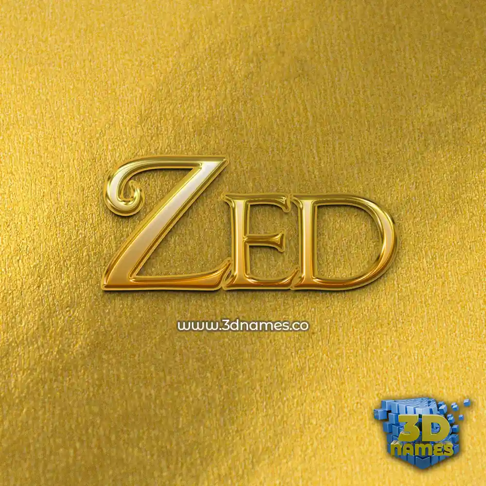 zed in All Gold style - 3D name wallpaper