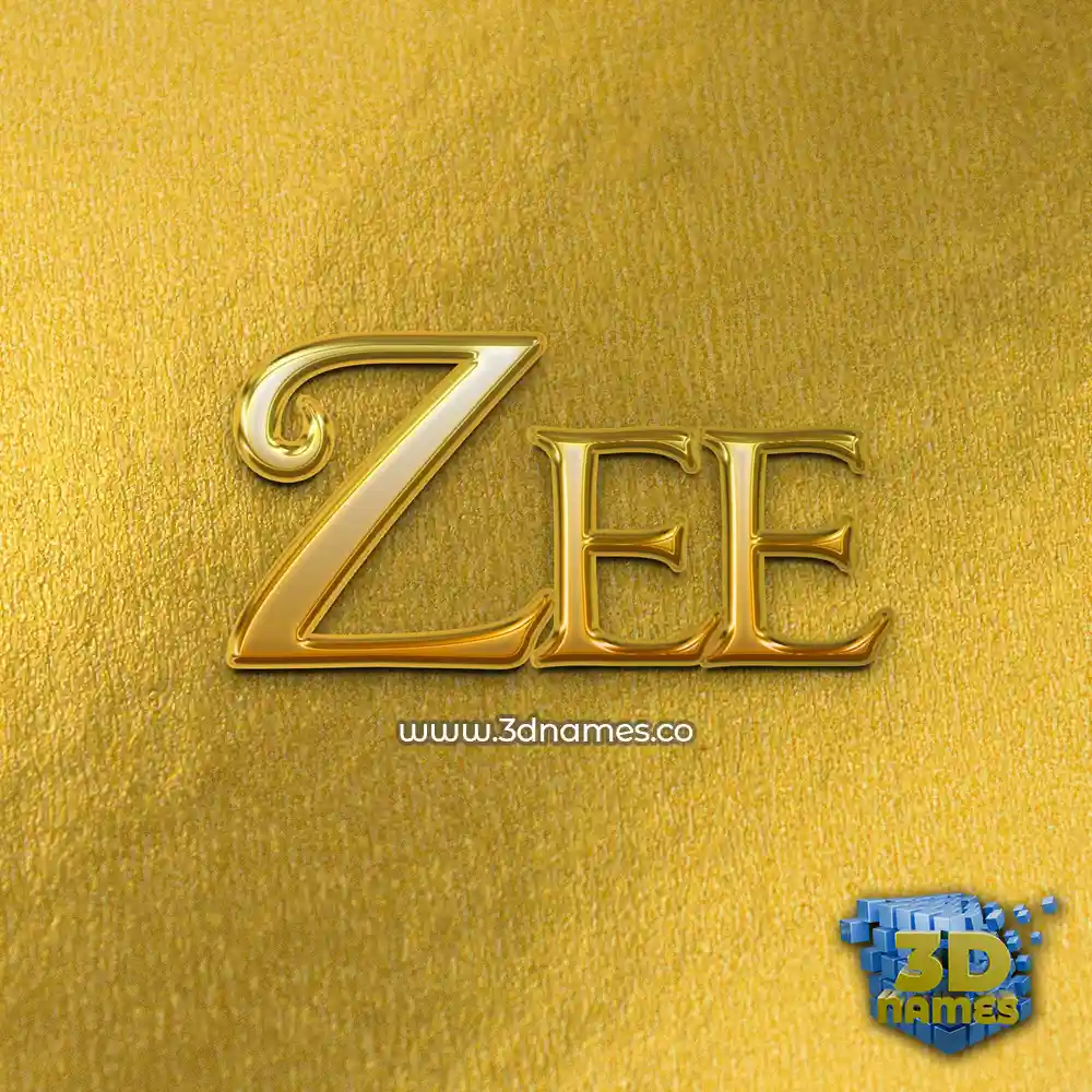 zee in All Gold style - 3D name wallpaper