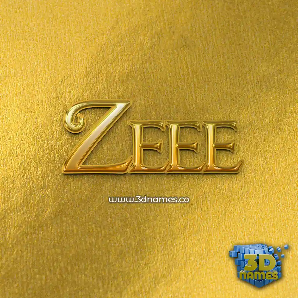 zeee in All Gold style - 3D name wallpaper