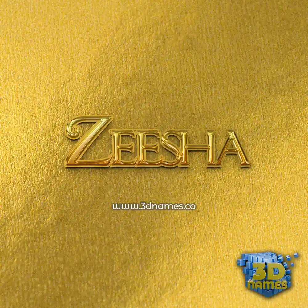 zeesha in All Gold style - 3D name wallpaper