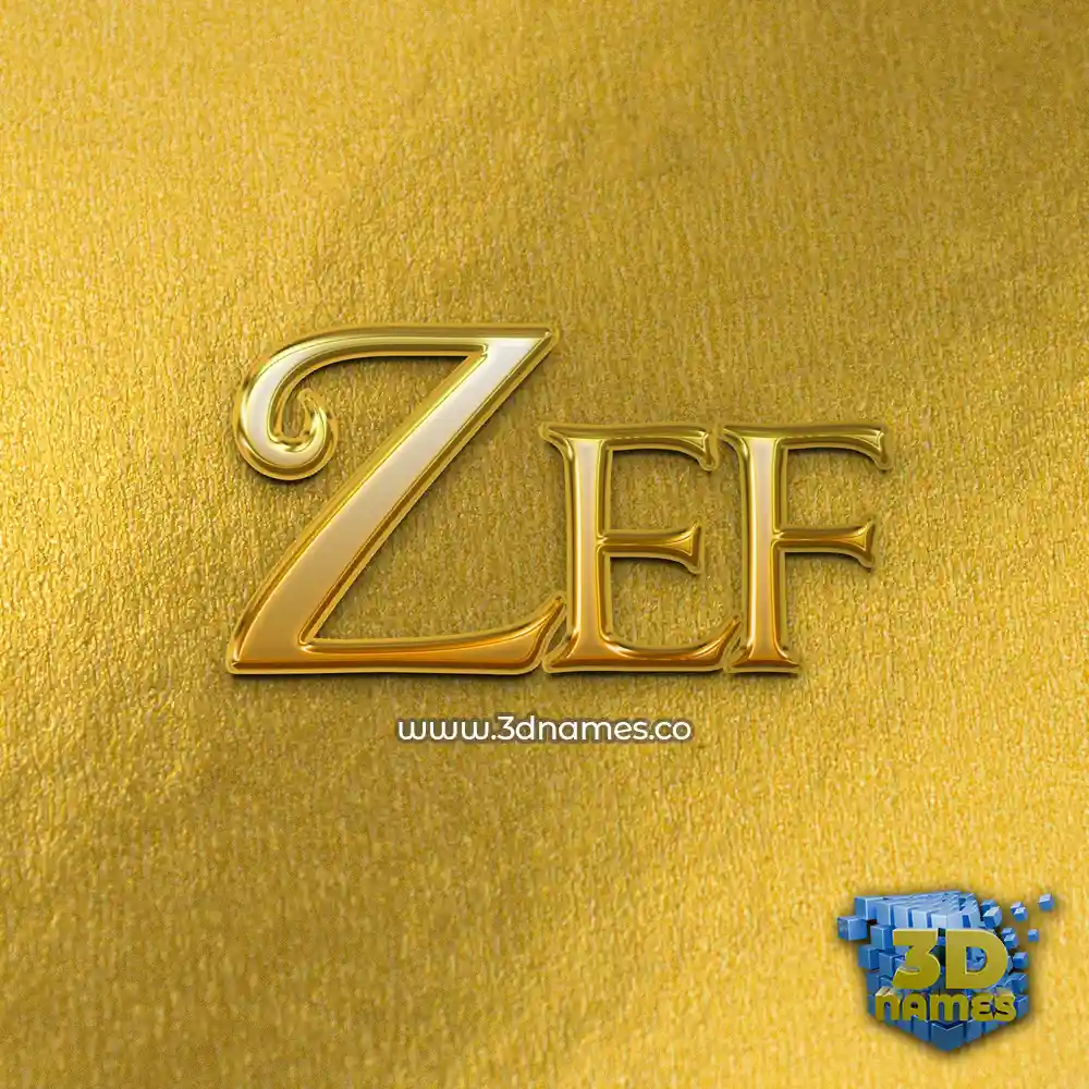 zef in All Gold style - 3D name wallpaper
