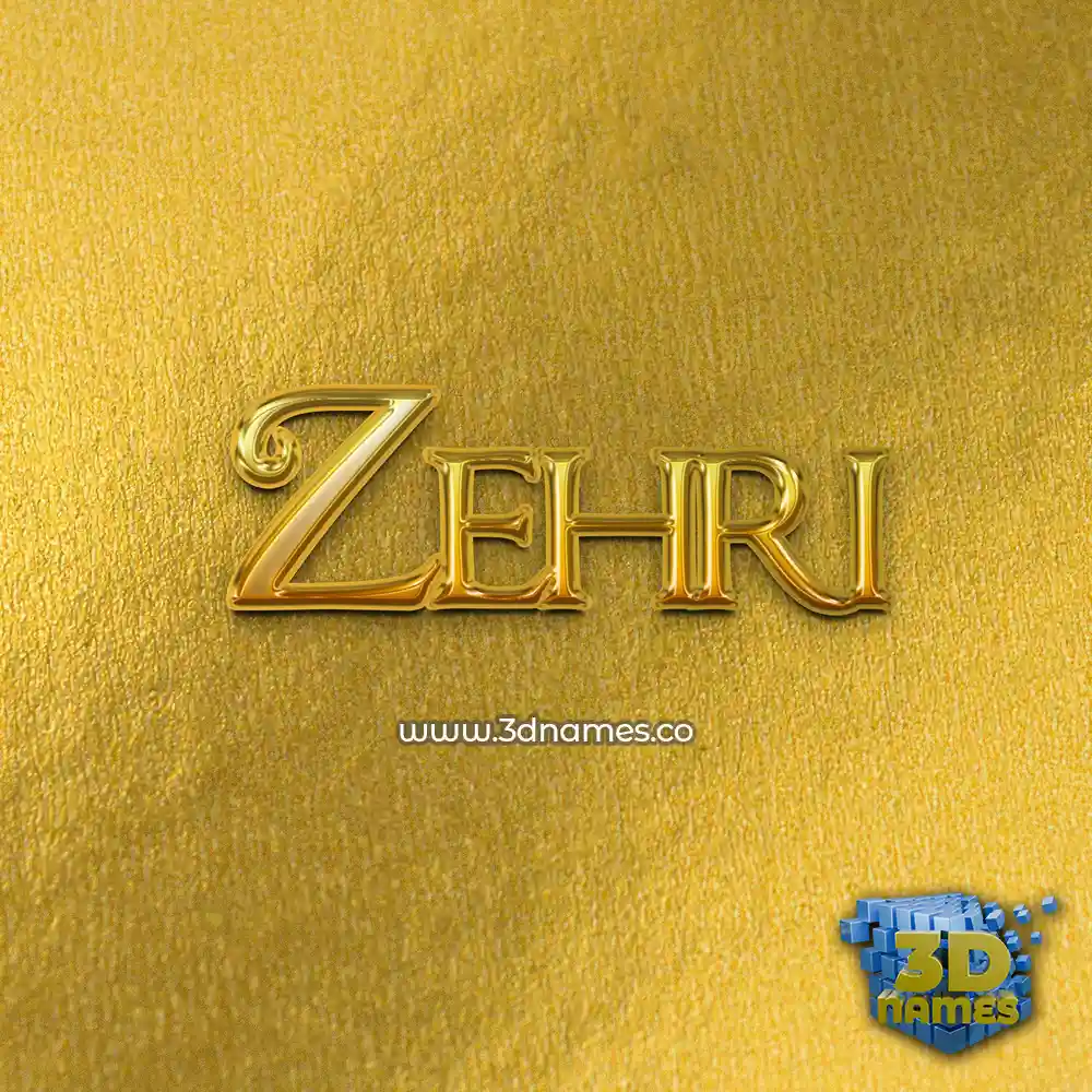 zehri in All Gold style - 3D name wallpaper