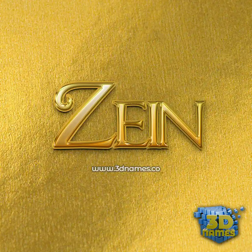 zein in All Gold style - 3D name wallpaper
