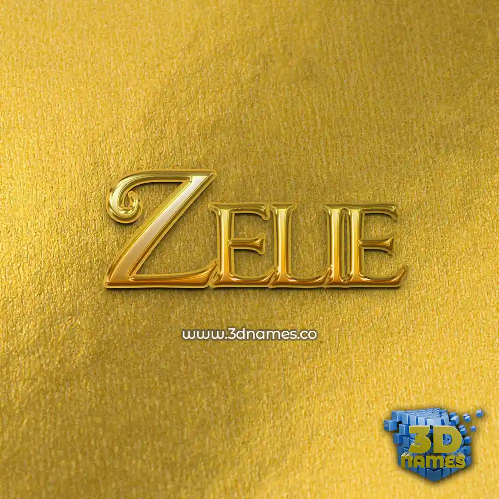 zelie in All Gold style - 3D name wallpaper