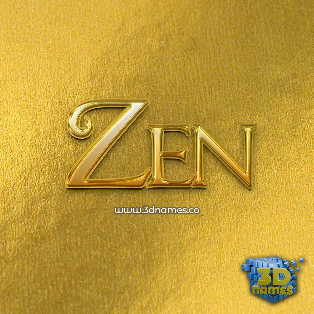 zen in All Gold style - 3D name wallpaper