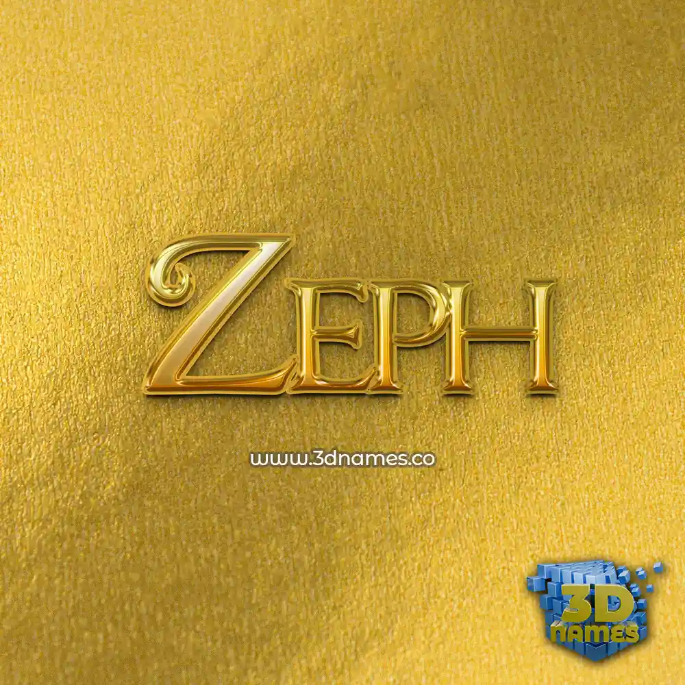 zeph in All Gold style - 3D name wallpaper