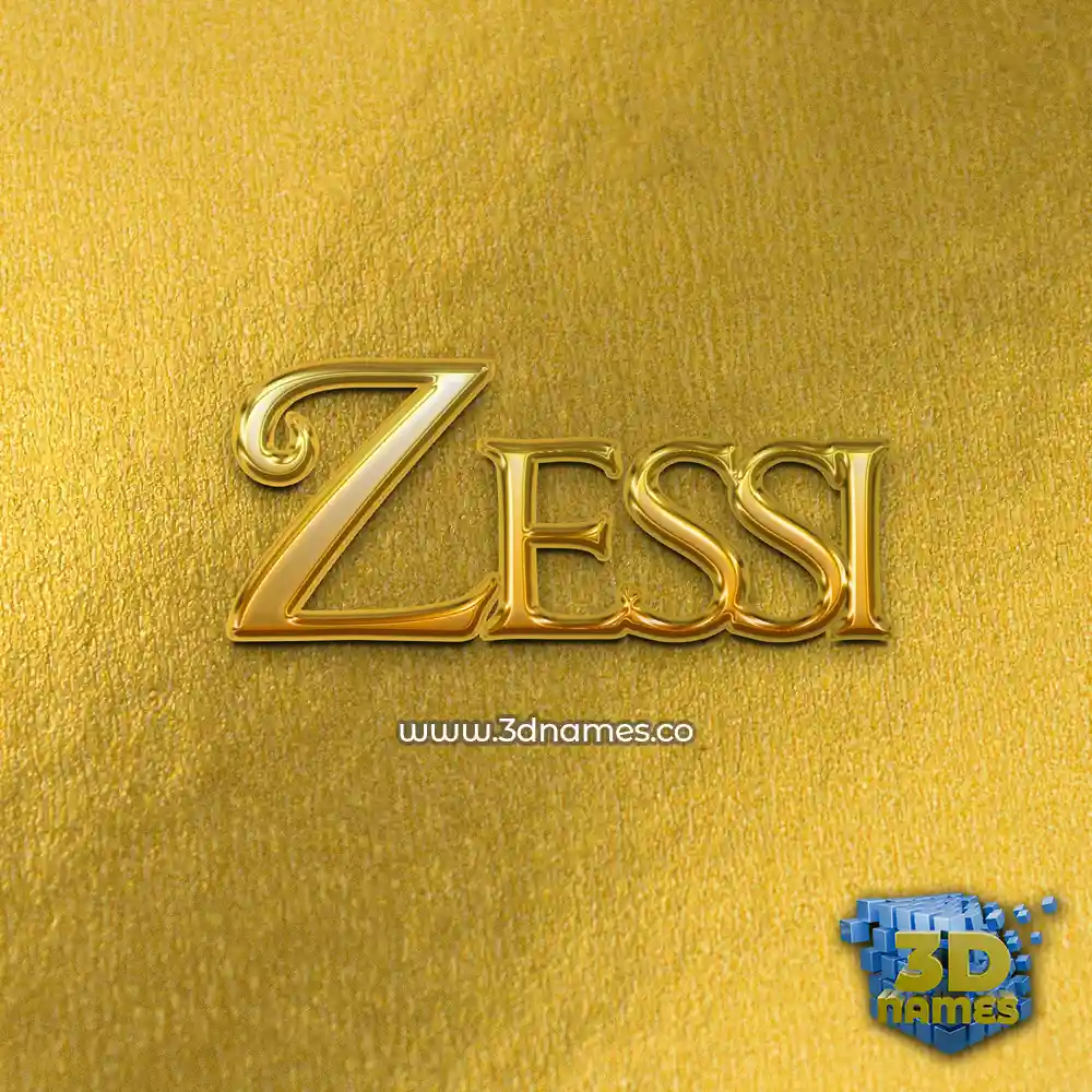 zessi in All Gold style - 3D name wallpaper