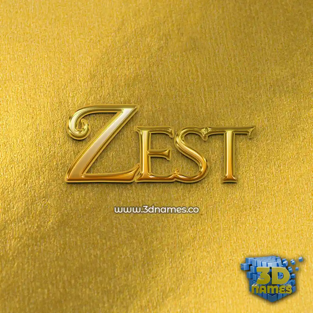 zest in All Gold style - 3D name wallpaper