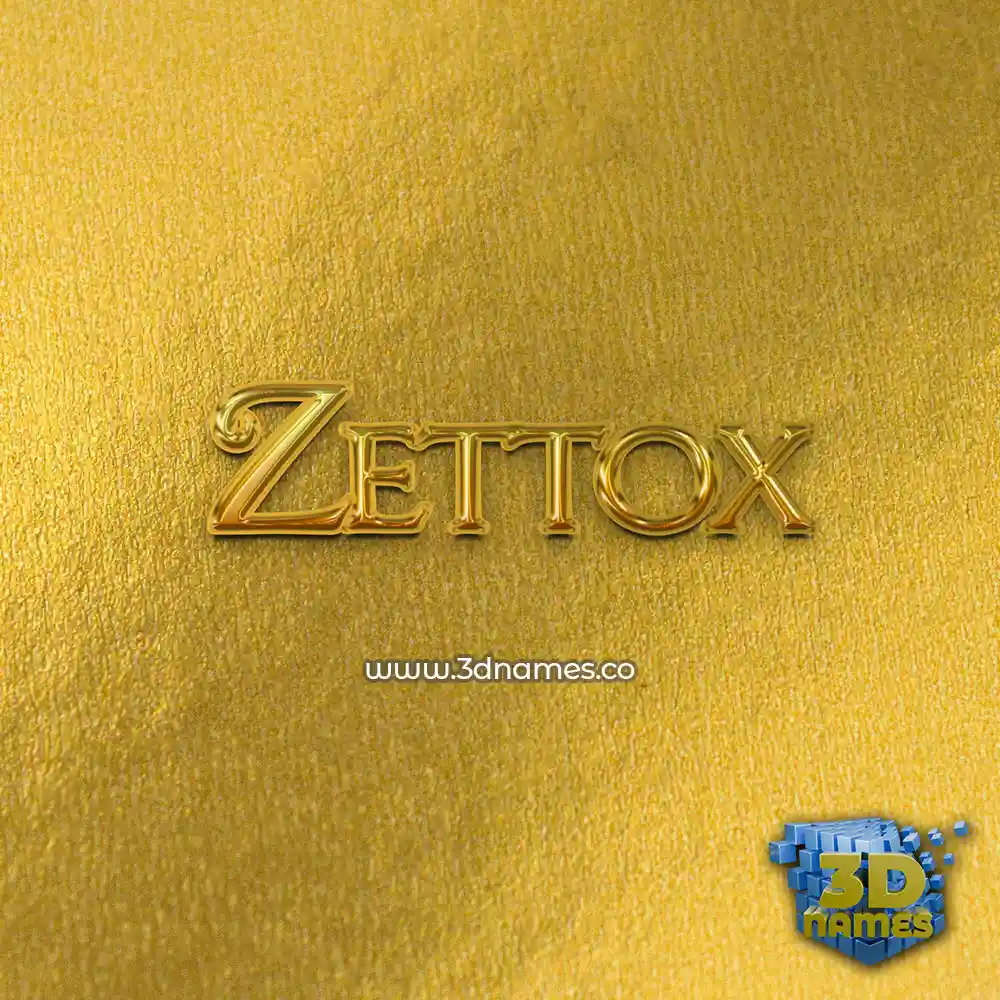 zettox in All Gold style - 3D name wallpaper