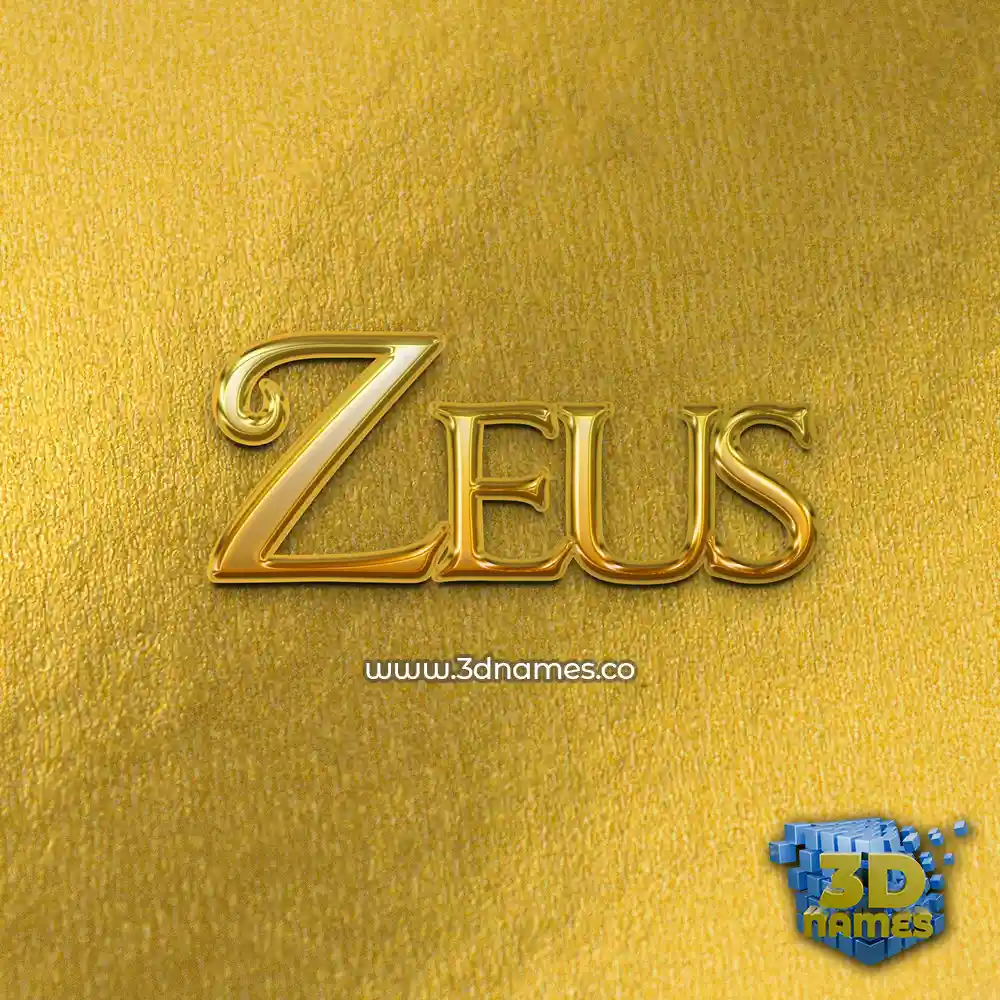 zeus in All Gold style - 3D name wallpaper