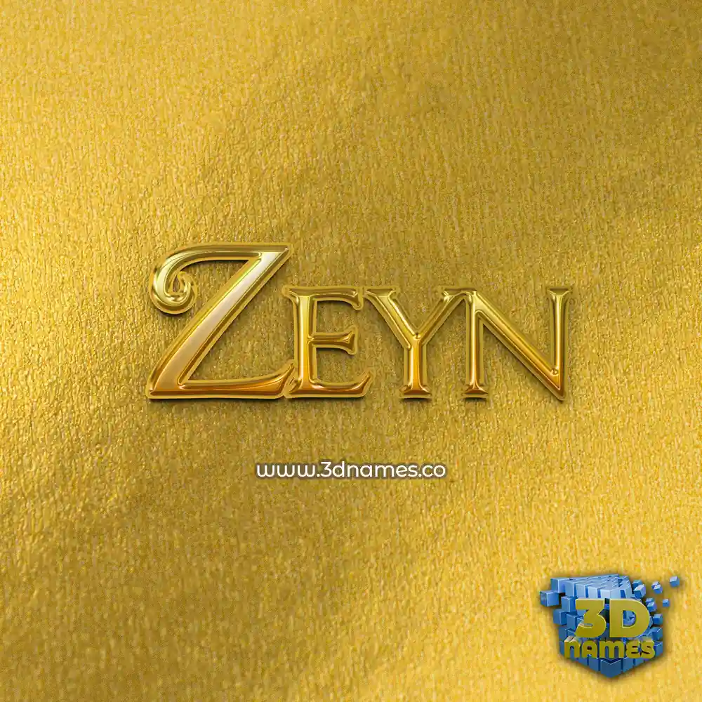 zeyn in All Gold style - 3D name wallpaper