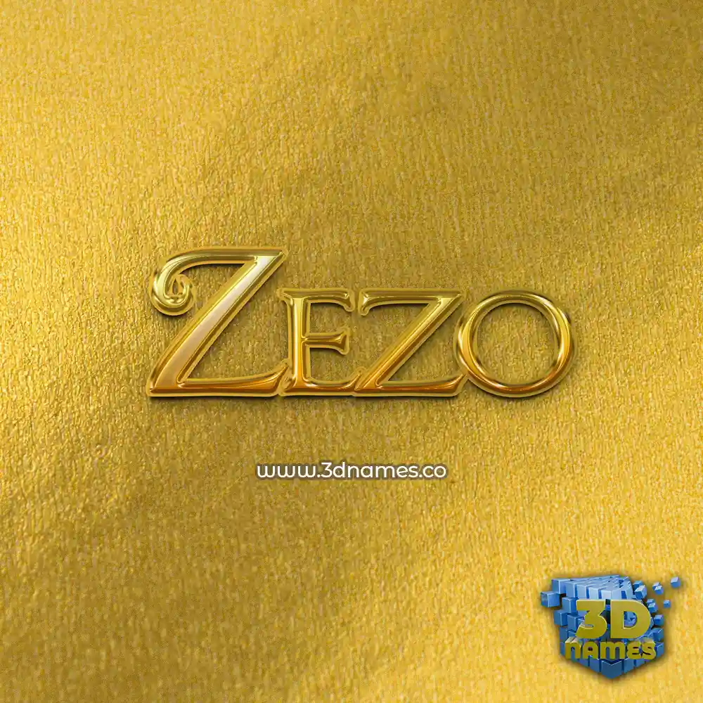 zezo in All Gold style - 3D name wallpaper