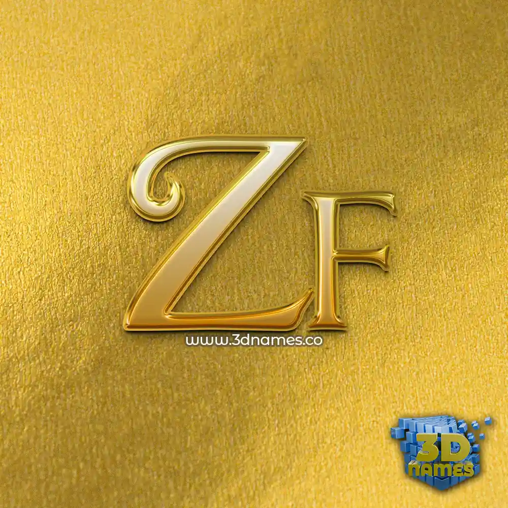 zf in All Gold style - 3D name wallpaper