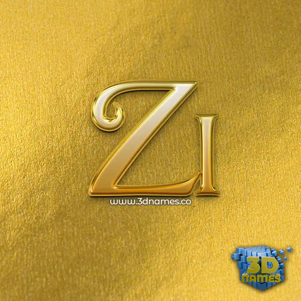 zi in All Gold style - 3D name wallpaper