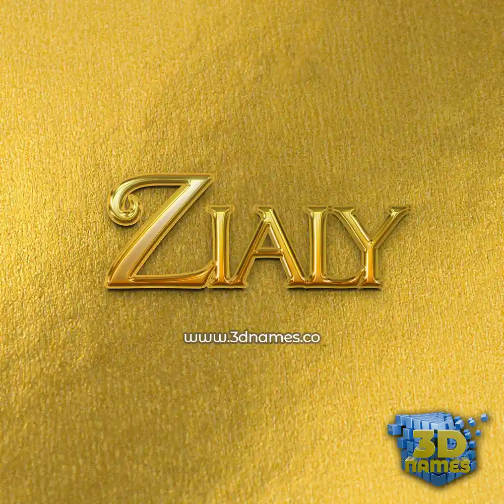 zialy in All Gold style - 3D name wallpaper