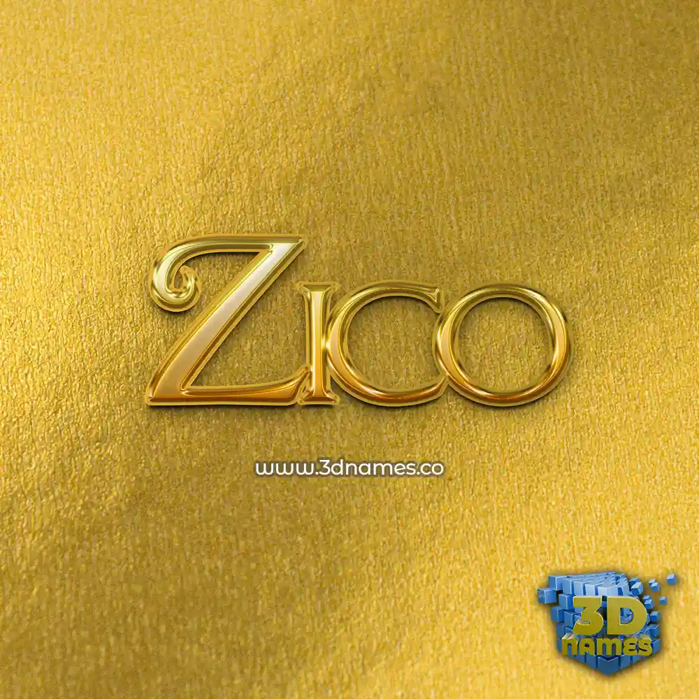 zico in All Gold style - 3D name wallpaper