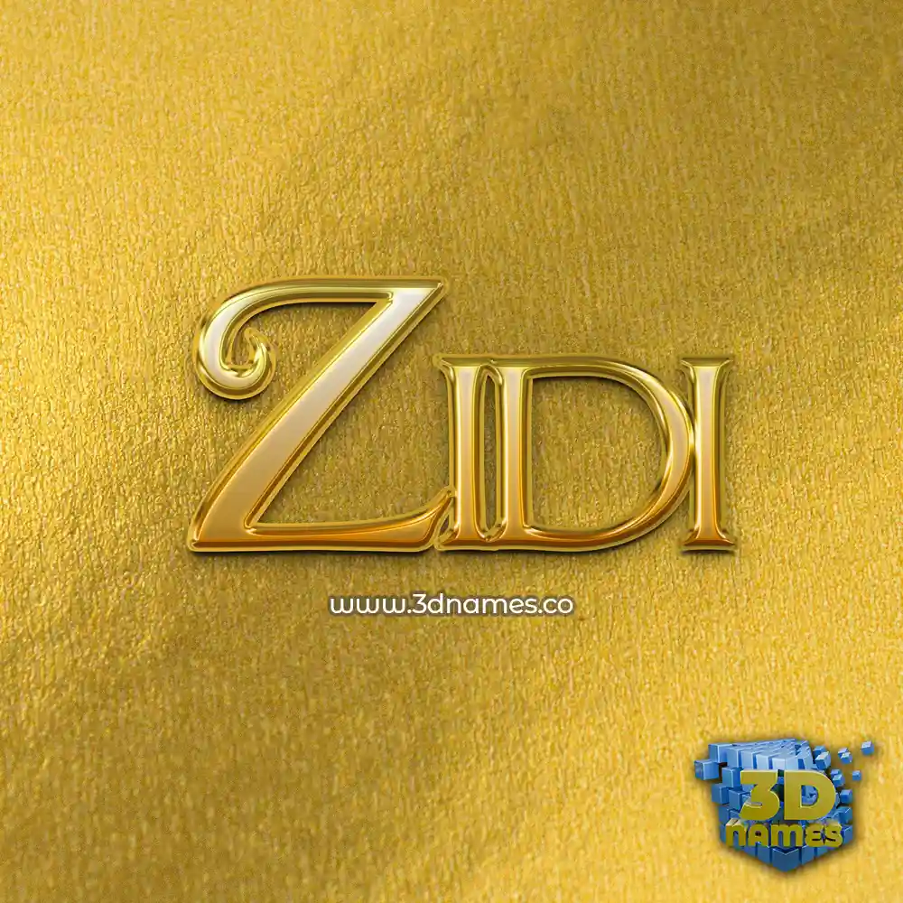 zidi in All Gold style - 3D name wallpaper