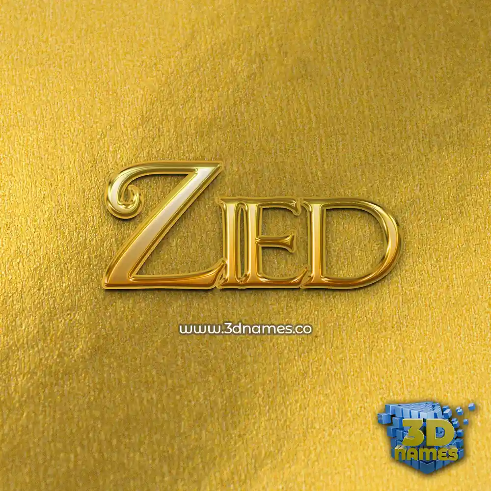 zied in All Gold style - 3D name wallpaper