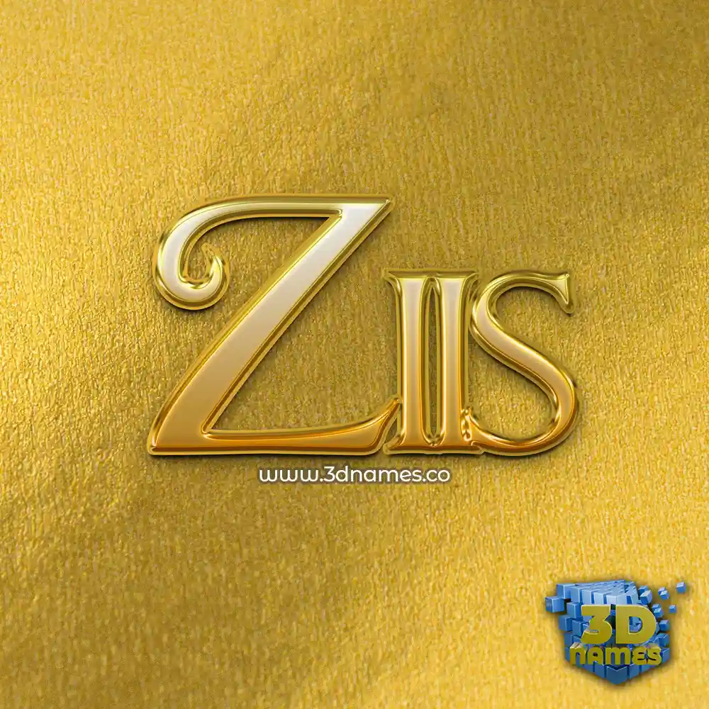 ziis in All Gold style - 3D name wallpaper